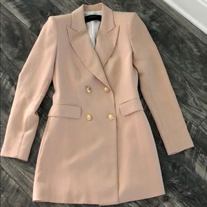 pale pink blazer dress